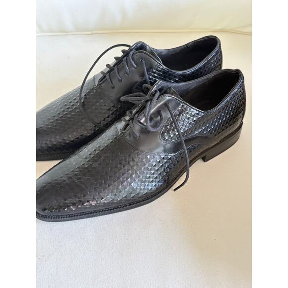 Stacy Adams Mens Lace Up Oxfords 8 Black Leather Derby Brogue Dress Shoes - Picture 6 of 8